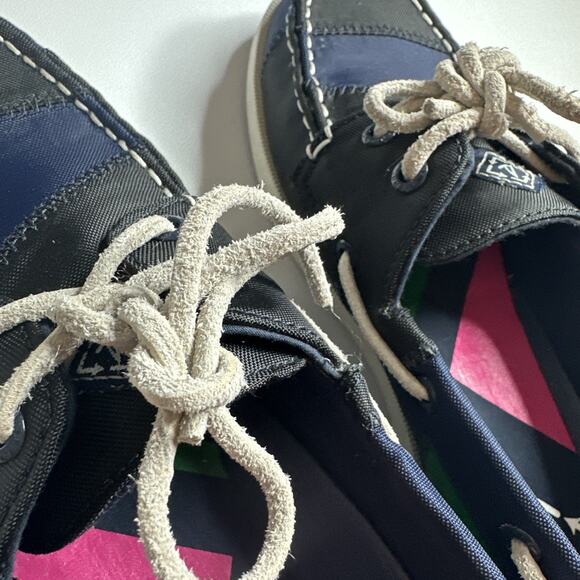 Sperry Original 2 EYE Bionic Boat Shoe Navy/Pink/Green Women's US Size 7.5 GUC - Picture 11 of 14